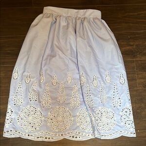 H&M Light Blue Skirt with White Embroidery
